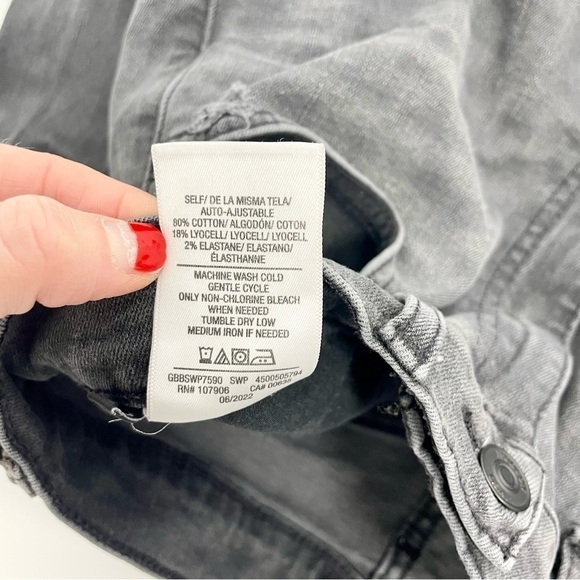 HUDSON Kass High Rise & Straight Fit Jeans Raw Hem Faded Black‎ Distressed 25 - Picture 15 of 15